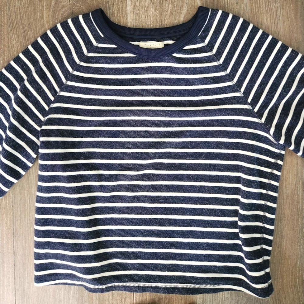 Never Worn Madewell Navy and White Striped Long Sleeve Sweater Sz XS- Super Sofy